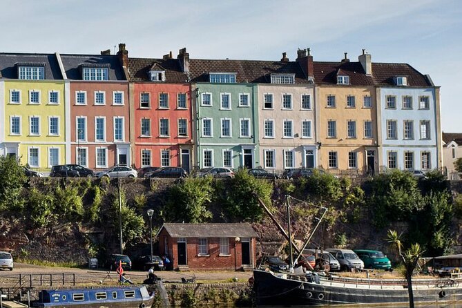 Pastel-coloured Georgian terrace overlooking Bristol's harbour